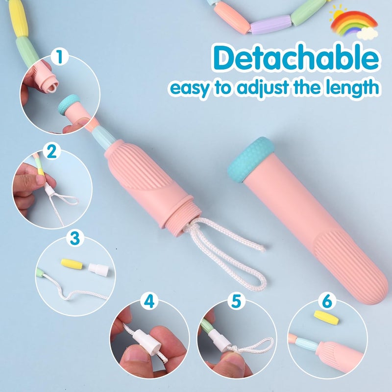 Ace one Beaded Jump Rope 1 Pack/2 Pack, Segmented Skipping Rope for Kids Adults, Adjustable Tangle-Free Toddler Jumping Rope for Fitness Exercise Training - Image 4